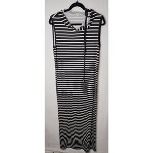 Beach Maxi Dress Women's XL grayish/blue hooded comfy, long, pool, lounge